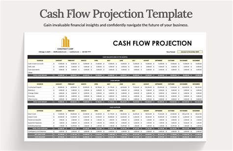 Cash Flow Projection Template in Excel, Google Sheets - Download ...