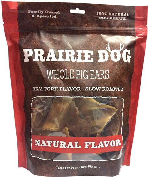 PRAIRIE DOG Smoked Pig Ears, 12 count - Chewy.com