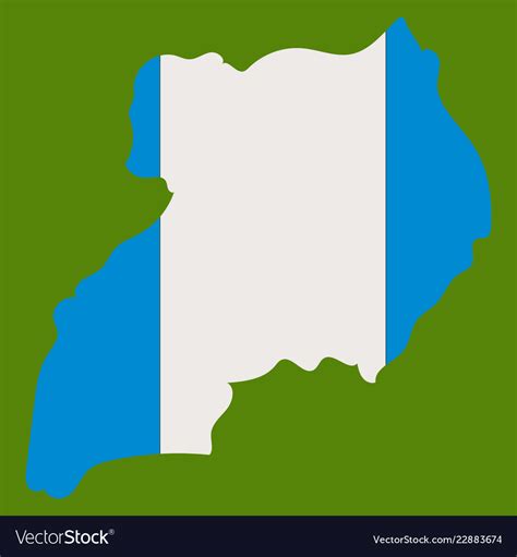 Detailed of a map of uganda with flag eps10 Vector Image