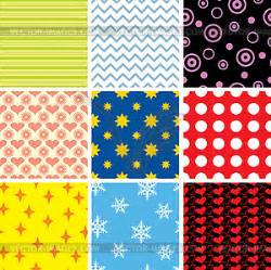 Simple seamless patterns - vector clipart