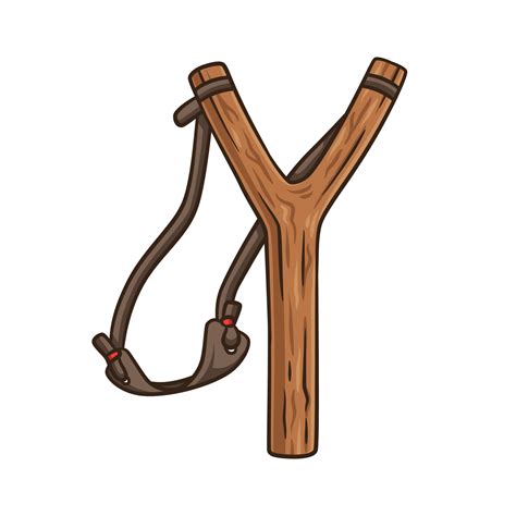 hand drawn wooden slingshot vector illustration 6050355 Vector Art at ...