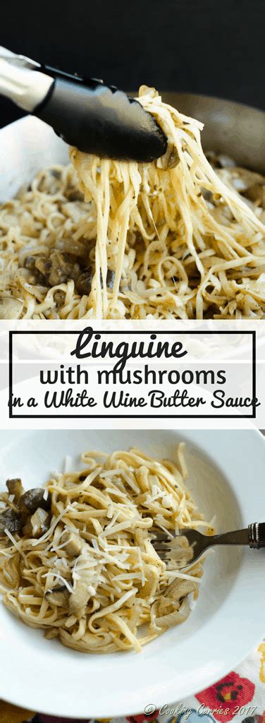 Linguine with Mushrooms in a White Wine Butter Sauce - Cooking Curries