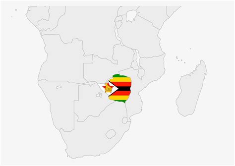 Zimbabwe map highlighted in Zimbabwe flag colors 12857665 Vector Art at ...