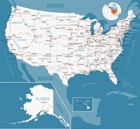 Geographical Map Of Usa With Cities - United States Map