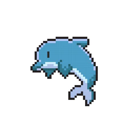 dolphin in pixel art style 22023768 Vector Art at Vecteezy