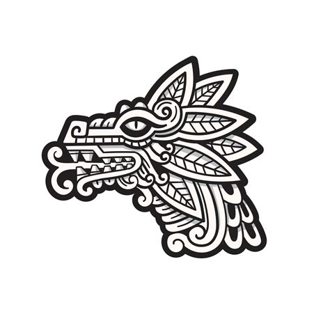 quetzalcoatl head mexican god aztec graphic 11117944 Vector Art at Vecteezy