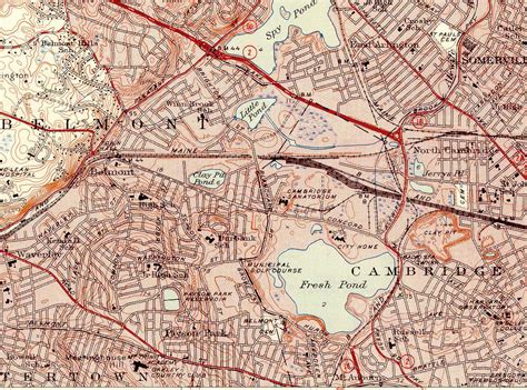 1946 map - Alewife Brook, Spy Pond, Fresh Pond