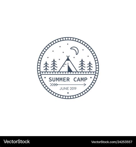 Summer camp logo Royalty Free Vector Image - VectorStock