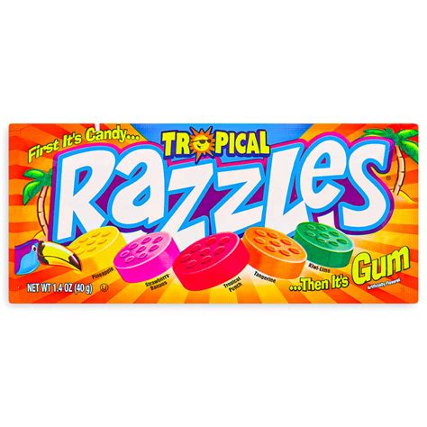 Razzles Tropical Candy | First it's Candy-Then it's Gum