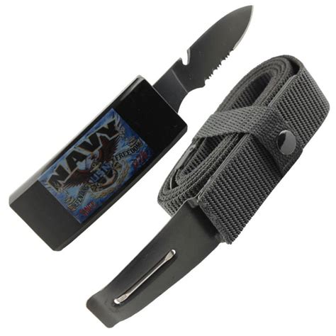 Navy Adjustable Nylon Tactical Belt Knife With Hidden Blade