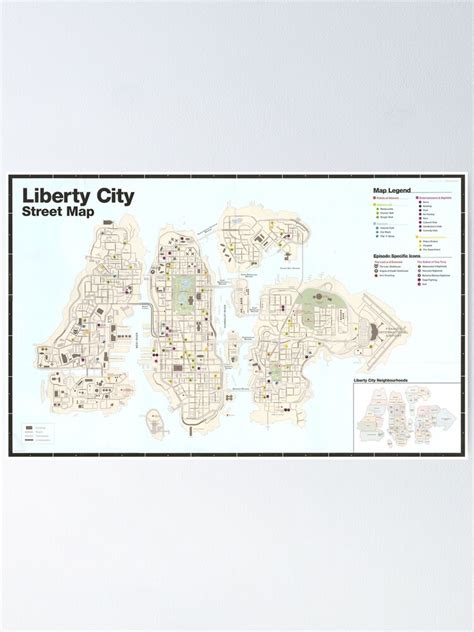 "GTA 4 Liberty City Street Map " Poster for Sale by Alfi-Red | Redbubble