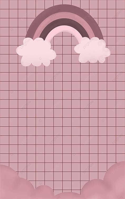 Wallpaper Pink With Rainbow And Cloud Background Wallpaper Image For ...