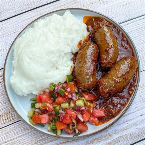 South African Foods on Instagram: "Pap with wors stew and salsa. You ...