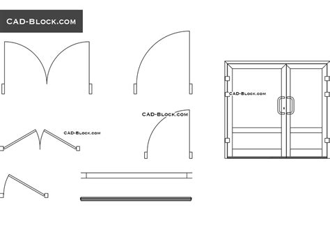 Door and window dynamic block, AutoCAD models, CAD drawings download