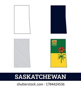 Canada State Saskatchewan Map Flag Vector Stock Vector (Royalty Free ...