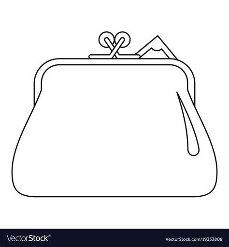 Small wallet icon outline style Royalty Free Vector Image