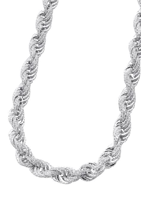 Silver Chain - Silver Iced Out Rope Chain – FrostNYC