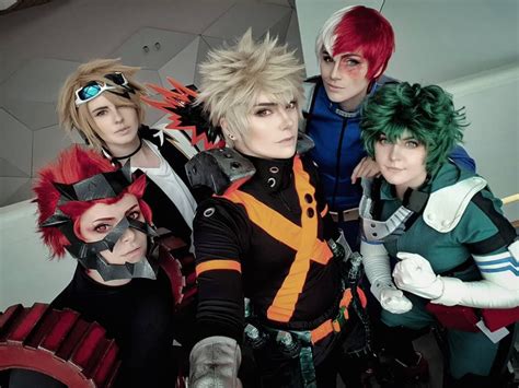 Anime My Hero Academia Cosplay Midoriya Izuku Todoroki Shoto Bakugou ...