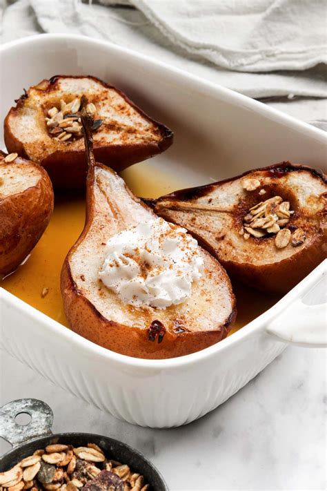 Healthy Baked Pears with Cinnamon - Running on Real Food