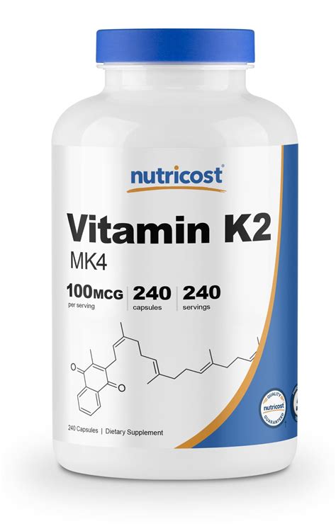 nutricost vitamin k2 (mk4) 240 capsules (100mcg) - gluten free and non ...