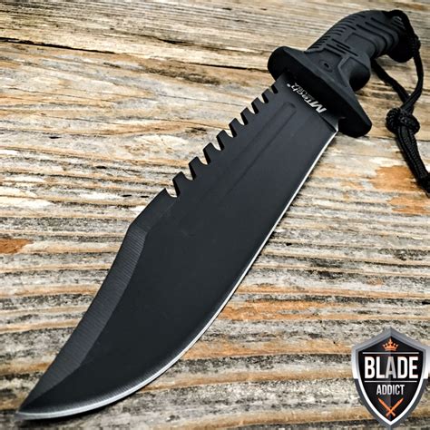 13" MTECH BLACK TACTICAL SURVIVAL Rambo Hunting FIXED BLADE KNIFE Army ...