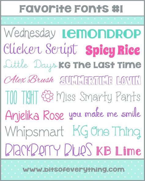 CUTE FONT COLLECTION #1 by Holly- Bits of Everything...Here are a few ...