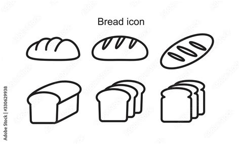 Bread Icon template black color editable. Bread Icon symbol Flat vector ...