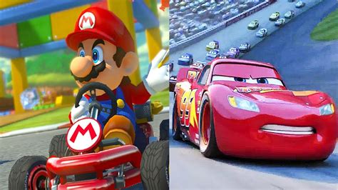 Cars Toon Cars 3 vs Mario Kart 8 Deluxe Gameplay - YouTube