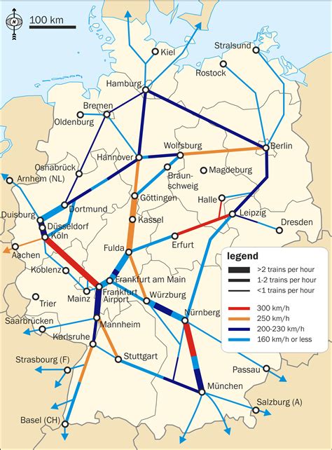 Germany ICE high-speed train network by "Classical geographer" #map # ...