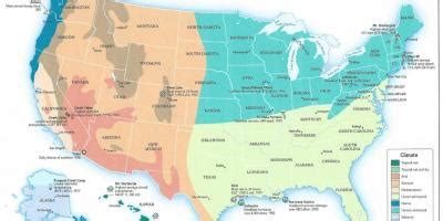 OS klimazone kort - Kort over OS klimazoner (det Nordlige Amerika ...