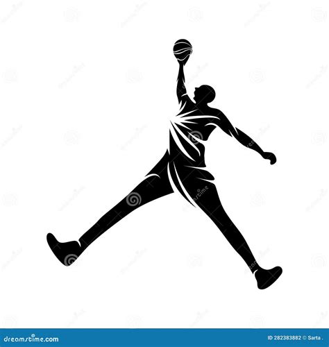 Basketball Player Athlete Silhouette Vector Template Stock Vector ...