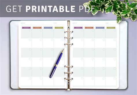 Planner printable A5 templates - Download PDF