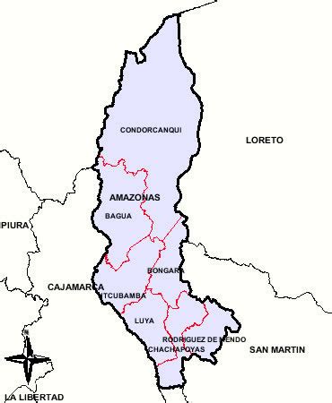 MAPA DEL DEPARTAMENTO DE AMAZONAS