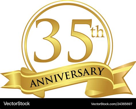 35th anniversary celebration logo Royalty Free Vector Image