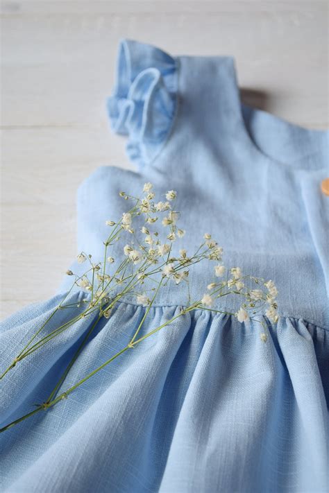 Light Blue Baby Dress Linen Dress Girl | Etsy