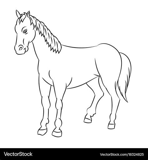 Line drawing of horse -simple Royalty Free Vector Image