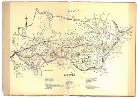 Travnik Bosna Bosnia karta mapa plan grad map