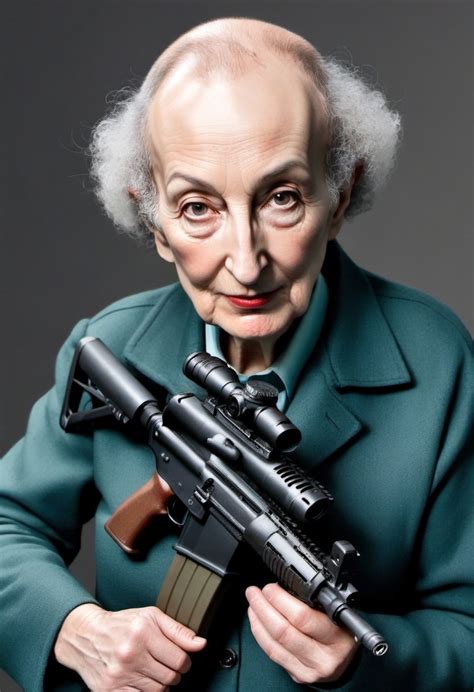 Margaret Atwood Portrayed as Elderly Man with Assault Rifle | Stable ...