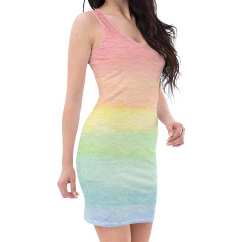 Pastel Rainbow Dress for Women Rainbow Colored Dresses Ombre - Etsy