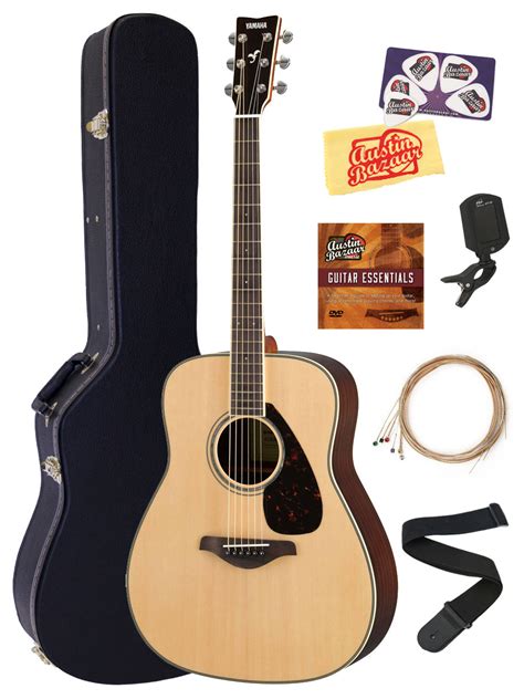 Yamaha FG830 Solid Top Folk Acoustic Guitar - Natural w/ Hard Case | eBay