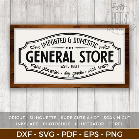 General Store Sign SVG Cut File for Vintage Rustic Home Decor - Etsy