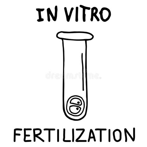 Doodle Illustration of in Vitro Fertilization. Hand Drawn Lettering in ...