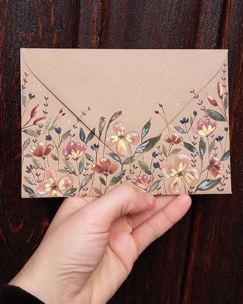 Such intricate flowers on the bottom of this kraft envelope! # ...