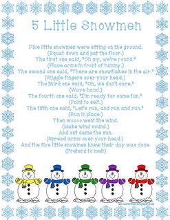 Five Little Snowmen fingerplay | EC Activities | Pinterest