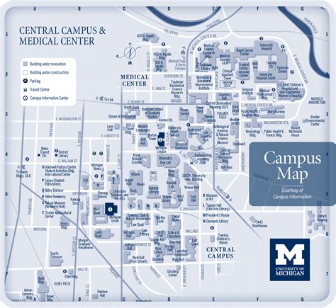 University Of Michigan CampUS Map Printable – Printable Map of The ...