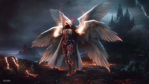 Dark Fantasy Angel in Castle - HD Wallpaper by MICHAEL MICHERA