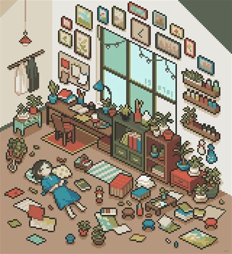 Pixel art > bedroom interior > projects > peace amongst chaos ...