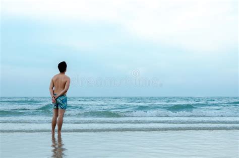 A Lonely Asian Man Walking Alone on Beach Stock Photo - Image of summer ...