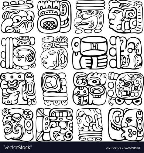 Mayan hieroglyphs Royalty Free Vector Image - VectorStock