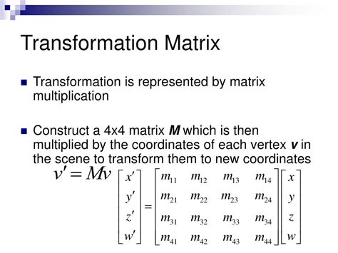 Rotation Transformation Matrix